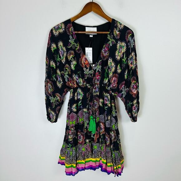 Alexis Holli Floral Mini Dress in Midnight Bloom Black Multicolor XS New - Picture 5 of 12
